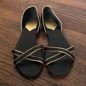 Hollywould black Criss-cross slip-on flat sandals